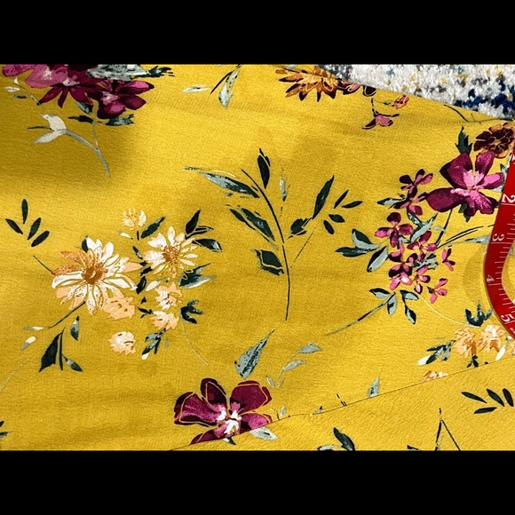 Dynamite faux wrap front maxi dress yellow floral - Picture 6 of 8